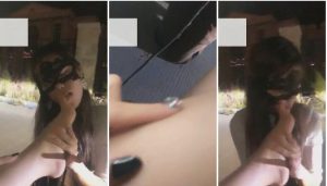 【妆主大大】户外溜母狗惩罚耳光