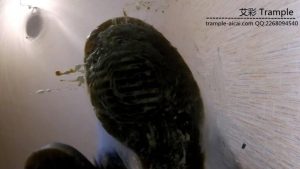 HelgaLi 马丁靴玻璃板上碾踩烂蟑螂