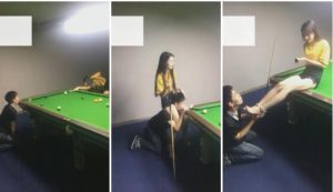 【芷晴女s】劲爆！带小M来台球厅找朋友