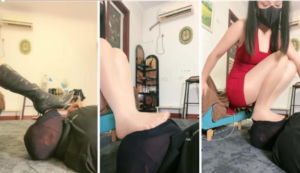 【米开朗】肉丝脚捂脸窒息-高跟长靴踩-97LZTD-34891