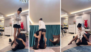 【领主】车模S-黑丝美腿踢踹虐打-97LZTD-35143