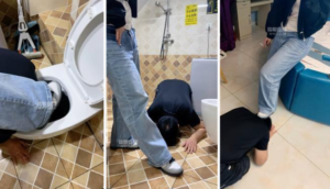 【十三祖宗】拖鞋抽耳光-强迫舔马桶-97LZTD-35210