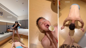 【御妍】靴子踩踏踢裆喂食圣水调教-97LZTD-35315