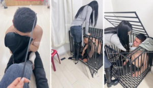 【思思】囚禁狗笼畜生化训练-97LZTD-35621