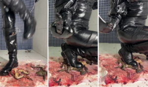 萌棠 漆皮衣+皮靴爆碎牛蛙-97LZTD-35845