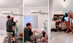 【忘忧情侣主】脚下踩虐羞辱废物绿帽-97LZTD-35868