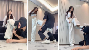 【女生也能很暴力】运动鞋踢踹踩踏-粉袜闻舔-97LZTD-35998