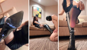 【Jenn】高跟长靴美腿踩绿帽-97LZTD-36055