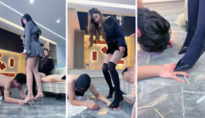 【麋鹿银儿】双S坐脸上高跟虐乳踢裆耳光筷子夹手全体重高跟踩-97LZTD-36596