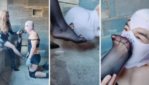 【魔鬼天使】长靴女神S户外遛狗-97LZTD-36656